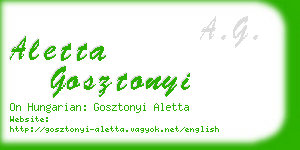 aletta gosztonyi business card
